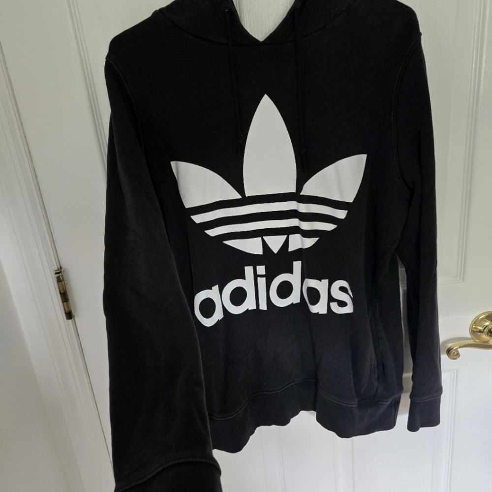 Adidas Black Hoodie with White Logo